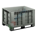 Cassa pallet in plastica (HDPE) 2 traverse, Mis. 1200 L x 800 P x 800 H mm, portata 400 Kg, volume 525 Lt