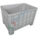 Cassa pallet in plastica (HDPE) 4 piedi, Mis. 1200 L x 800 P x 800 H mm, portata 250 Kg, volume 530 Lt