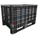 Cassa pallet in plastica (HDPE riciclato) 2 traverse, Mis. 1200 L x 800 P x 800 H mm, portata 250 Kg, volume 530 Lt