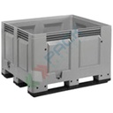 Cassa pallet in plastica (HDPE) 3 traverse, Mis. 1200 L x 1000 P x 580 H mm, portata 320 Kg, volume 400 Lt