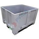 Cassa pallet in plastica (HDPE) 3 traverse, Mis. 1200 L x 1000 P x 760 H mm, portata 450 Kg, volume 610 Lt