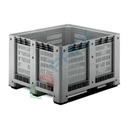 Cassa pallet in plastica (HDPE) 3 traverse, Mis. 1200 L x 1000 P x 760 H mm, portata 510 Kg, volume 610 Lt