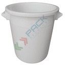 Bidone industriale in plastica (HDPE) 35 Lt, sovrapponibile e inseribile, Mis. Ø 350 x 410 H mm, colore neutro (coperchio escluso)