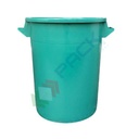 Bidone industriale in plastica (HDPE) 35 Lt, sovrapponibile e inseribile, Mis. Ø 350 x 410 H mm, colore verde (coperchio escluso)