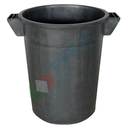 Bidone industriale in plastica (LDPE) 50 Lt, sovrapponibile e inseribile, Mis. Ø 410 x 490 H mm, colore nero (coperchio escluso)