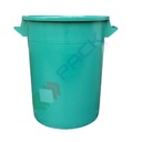Bidone industriale in plastica (HDPE) 50 Lt, sovrapponibile e inseribile, Mis. Ø 405 x 470 H mm, colore verde (coperchio escluso)