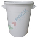 Bidone industriale in plastica (HDPE) 75 Lt, sovrapponibile e inseribile, Mis. Ø 435 x 570 H mm, colore neutro (coperchio escluso)
