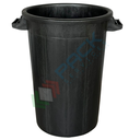 Bidone industriale in plastica (LDPE) 75 Lt, sovrapponibile e inseribile, Mis. Ø 440 x 630 H mm, colore nero (coperchio escluso)