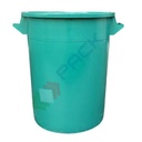 Bidone industriale in plastica (HDPE) 75 Lt, sovrapponibile e inseribile, Mis. Ø 435 x 570 H mm, colore verde (coperchio escluso)