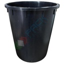Bidone industriale in plastica (HDPE) 150 Lt, sovrapponibile e inseribile, Mis. Ø 565 x 700 H mm, colore nero (coperchio escluso)