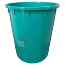 Bidone industriale in plastica (HDPE) 150 Lt, sovrapponibile e inseribile, Mis. Ø 565 x 700 H mm, colore verde (coperchio escluso)