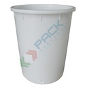 Bidone industriale in plastica (HDPE) 200 Lt, sovrapponibile e inseribile, Mis. Ø 615 x 800 H mm, colore neutro (coperchio escluso)