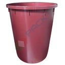 Bidone industriale in plastica (HDPE) 200 Lt, sovrapponibile e inseribile, Mis. Ø 615 x 800 H mm, colore vinaccia (coperchio escluso)