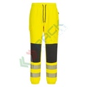 Pantaloni alta visibilità 93% poliestere + 7% elastan, 270 gr, modello PW3 Jogger stretch in 4 direzioni per il massimo comfort, omologati CE + EN ISO 20471 Classe 2, colore giallo/nero tg. M