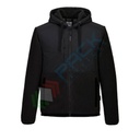Pile da lavoro, con cappuccio, modello active street KX3, 100% poliestere, 300 gr, chiusura con zip, colore nero