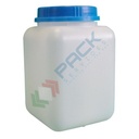 Barattolo in plastica (HDPE), quadrato, capacità 1000 ml, chiusura a vite con sigillo di garanzia (tappo incluso)