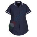 Camice da lavoro premaman, modello sanitario, da donna, 3 tasche, 65% Poliestere + 33% Cotone + 2% Elastan, 145 gr, chiusura con zip, colore blu navy