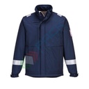 Giacca da lavoro Softshell ignifuga, 100% poliestere, modello Modaflame Multi Norm, omlogata EN 1149 + EN 13034 + EN 11611 + EN 11612, altamente protettiva, colore blu navy