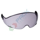 Visiera in policarbonato per caschetti da lavoro serie Height Endurance, lenti curve in un solo pezzo con ponte per il naso, rivestimento antigraffio e trattamento anti appannante, lenti fumè