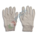 Guanti da lavoro foderati in 100% cotone, polsino in maglia, modello economico, ideali per rischi minimi, colore grezzo