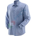 Camicia da lavoro, maniche lunghe, 100% cotone tessuto Chambray, 130 gr, colore blu