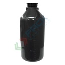 Bottiglia in plastica (PE) cilindrica a collo stretto, graduata, capacità 2000 ml, chiusura con tappo a vite e sottotappo (tappo incluso), colore grigio scuro