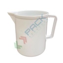 Caraffa graduata in plastica (PP), capacità 2000 ml, tonda a forma bassa, Mis. Ø 146 x 157 H mm, colore bianco coprente (graduata internamente)