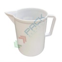 Caraffa graduata in plastica (PP), capacità 3000 ml, tonda a forma bassa, Mis. Ø 162 x 188 H mm, colore bianco coprente (graduata internamente)
