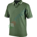 Polo da lavoro 100% in cotone, 190-200 gr, colletto a camicia, armatura piqué, righe tricolore in contrasto su colletto e maniche, colore verde