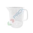 Caraffa graduata in plastica (PP), capacità 1000 ml, tonda a forma bassa, Mis. Ø 116 x 131 H mm, colore trasparente