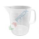 Caraffa graduata in plastica (PP), capacità 2000 ml, tonda a forma bassa, Mis. Ø 145 x 165 H mm, colore trasparente