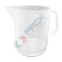 Caraffa graduata in plastica (PP), capacità 3000 ml, tonda a forma bassa, Mis. Ø 165 x 180 H mm, colore trasparente