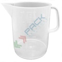 Caraffa graduata in plastica (PP), capacità 5000 ml, tonda a forma bassa, Mis. Ø 187 x 216 H mm, colore trasparente