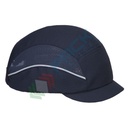 Bump Cap protettivo con calotta interna in ABS e tessuto in mesh rinfrescante esterno, micro visiera (2,5 cm) per una migliore visibilità ed utilizzo, tg. regolabile (54-59 cm), certificato EN 812, colore blu navy