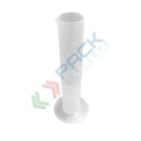 Cilindro in plastica (PP) graduato, capacità 100 ml, Mis. Ø 34 x 178 H mm, forma bassa, per usi generali di laboratorio