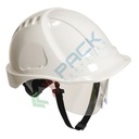 Casco da lavoro con calotta in ABS + policarbonato non ventilata, con visiera retrattile, ideale per i lavori su impianti a bassa tensione, modello Endurance Plus, tg. regolabile, colore bianco