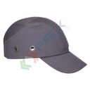 Bump Cap protettivo con calotta interna in ABS e tessuto esterno in cotone, visiera lunga (7 cm), tg. regolabile (54-59 cm), certificato EN 812, colore grigio