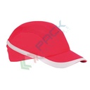 Bump Cap protettivo ventilato con calotta interna in ABS e tessuto esterno in cotone, visiera lunga (7 cm), tg. regolabile (54-59 cm), certificato EN 812, colore rosso