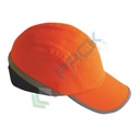 Bump Cap protettivo con calotta interna in ABS e tessuto esterno in cotone, certificato EN 812, colore ad alta visibilità, visiera lunga (7 cm), tg. regolabile (54-59 cm), certificato EN 812, colore arancione