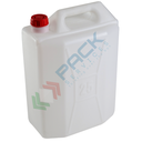 Tanica in plastica (HDPE), capacità 25 Lt, peso 945 grammi, Mis. 345 L x 225 P x 480 H mm, chiusura con tappo a vite (incluso), colore neutro