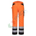 Pantaloni alta visibilità in tessuto Kingsmill Polycotton (65% poliestere + 35% cotone), 245 gr, modello PW2 Service, omologati CE + EN ISO 20471 Classe 2, colore arancione/nero, tg. 3XL