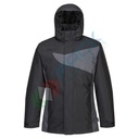 Giacca da lavoro invernale antipioggia e antifeddo, 100% poliestere con fodera trapuntata, modello PW2, design antigraffio, omologata EN 343 + EN 342, colore nero/grigio