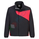 Giacca da lavoro Softshell, 94% poliestere + 6% elastan con pile interno in Micro Polar, modello PW2, traspirante, antivento e impermeabile, colore nero/rosso