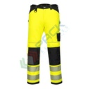 Pantaloni alta visibilità leggeri, in tessutoTitanmill Plus Stretch (65% poliestere + 33% cotone + 2% elastane), 190 gr, modello Stretch PW3, omologati CE + EN ISO 20471 Classe 2, colore giallo/nero, tg. XS