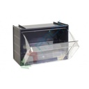 Cassettiera porta minuteria in plastica (PET), con 1 cassetto, Mis. 300 L x 155 P x 132 H mm, colore grigio scuro