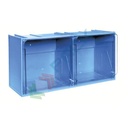 Cassettiera porta minuteria in plastica (PET), con 2 cassetti, Mis. 600 L x 240 P x 300 H mm, colore blu
