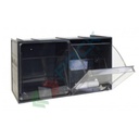 Cassettiera porta minuteria in plastica (PET), con 2 cassetti, Mis. 600 L x 240 P x 300 H mm, colore grigio scuro