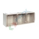 Cassettiera porta minuteria in plastica (PET), con 3 cassetti, Mis. 600 L x 200 P x 215 H mm, colore grigio chiaro