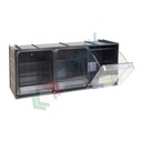 Cassettiera porta minuteria in plastica (PET), con 3 cassetti, Mis. 600 L x 200 P x 215 H mm, colore grigio scuro