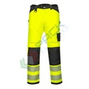 Pantaloni alta visibilità in tessuto Titanmill Plus (65% poliestere + 35% cotone), 300 gr, modello PW3, vestibilità regular, omologati CE + EN ISO 20471 Classe 2, colore giallo/nero, tg. S
